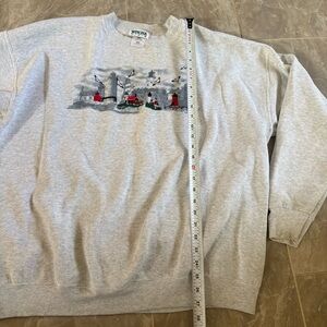 Vtg Winona USA Embroidered Lighthouses Crewneck Sweatshirt Gray Sz XXL 1999